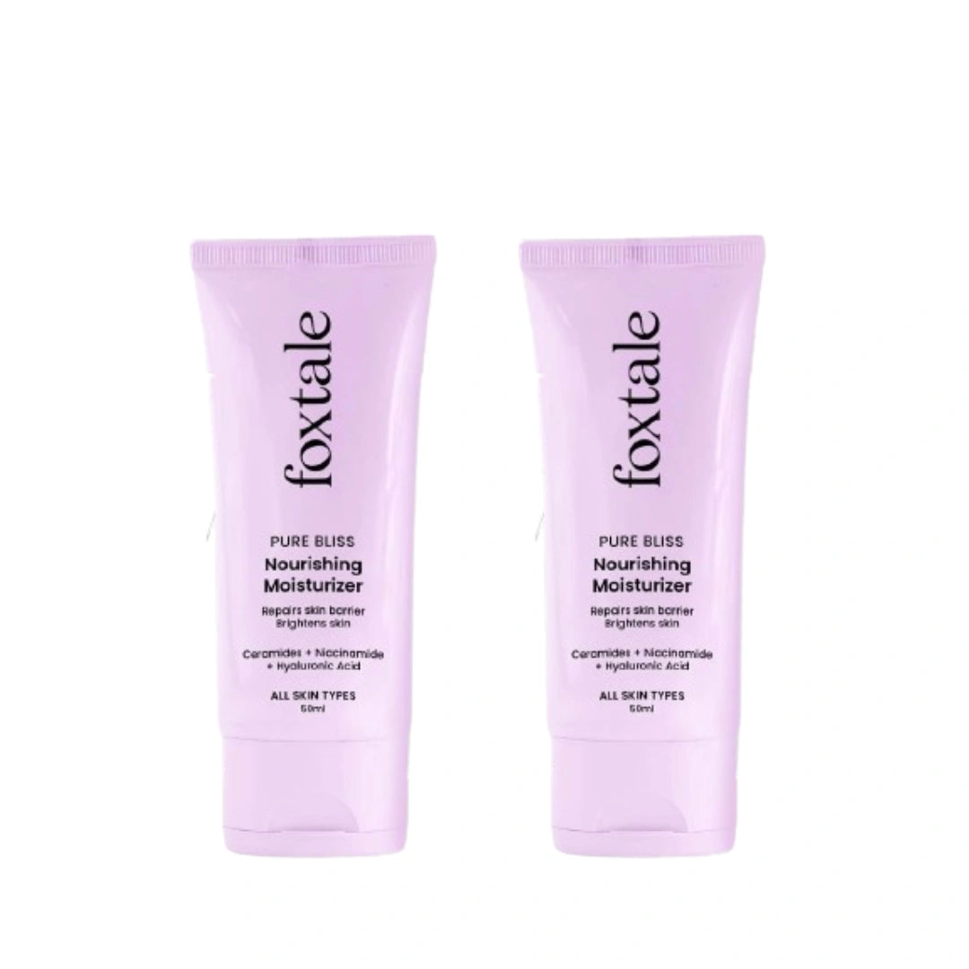 Foxtale Nourishing Ceramide Face Moisturizer with Niacinamide,  All Skin Types, 50 ml (pack of 2)