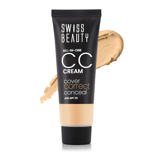 Swiss Beauty All-In-One Lightweight CC Cream with SPF 30 | Cover, Correct and Conceal | For Natural, Medium coverage | Shade- 03 Fair Natural, 25g |
