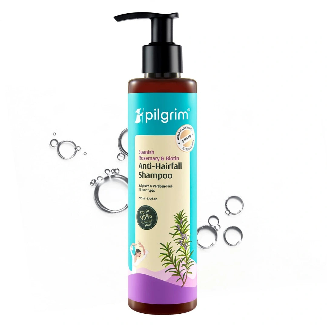 Pilgrim Spanish Rosemary & Biotin Anti Hairfall Shampoo for Reducing Hair Loss & Breakage 200ml