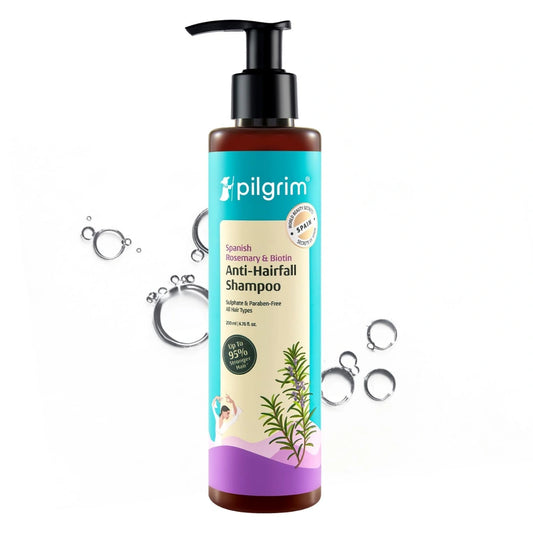 Pilgrim Spanish Rosemary & Biotin Anti Hairfall Shampoo for Reducing Hair Loss & Breakage 200ml