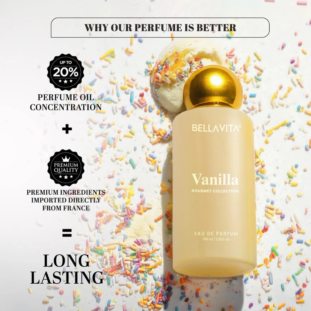 BELLAVITA Gourmet Collection Vanilla | Long Lasting Perfume for Man and Woman | EDP 100ml