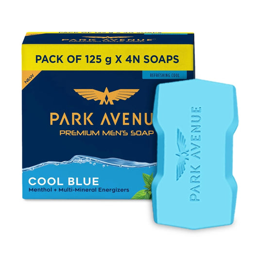 Park Avenue Bathing Soap, Cool Blue, 125g Carton pack of 4