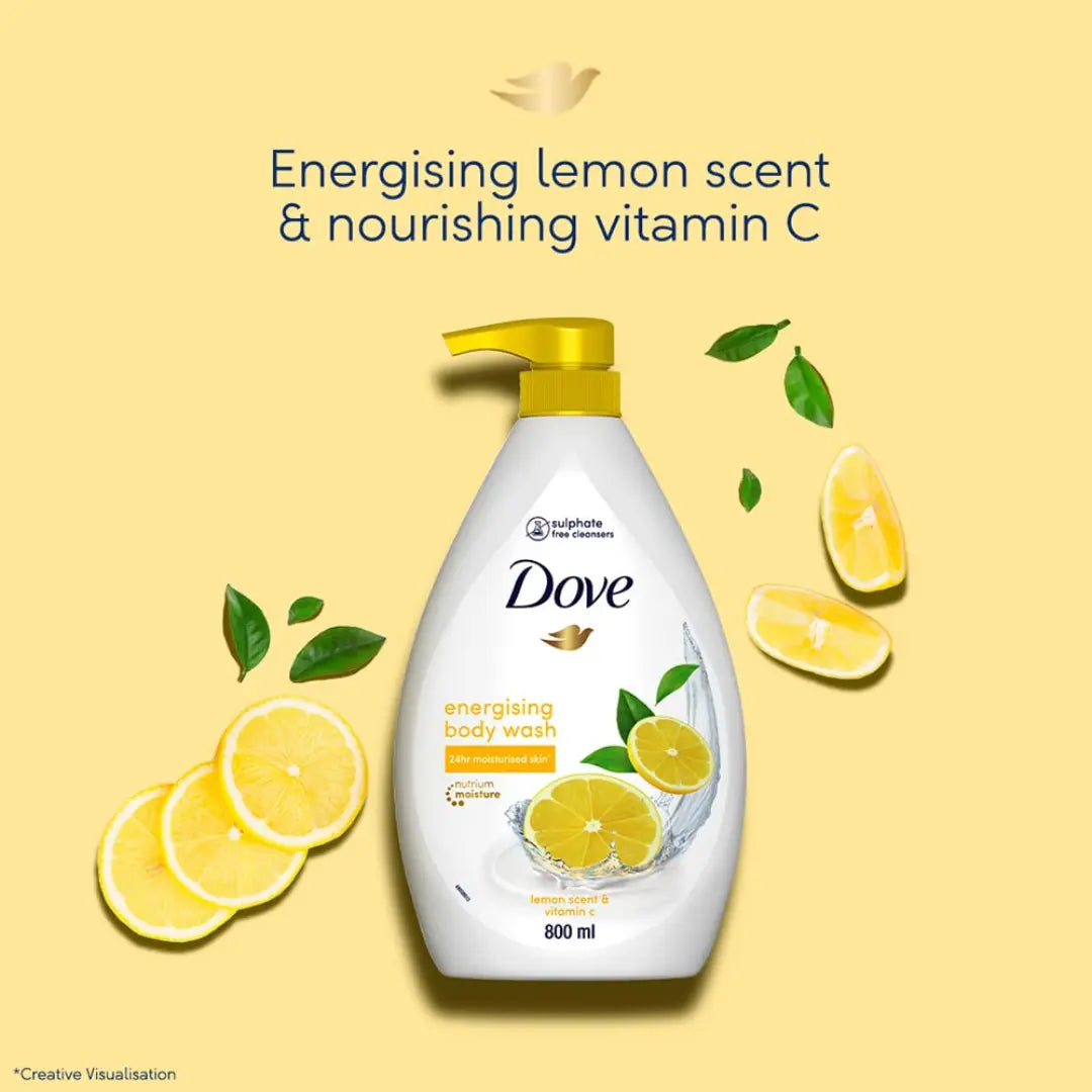 Dove Energising Body Wash With Lemon Scent And Vitamin C