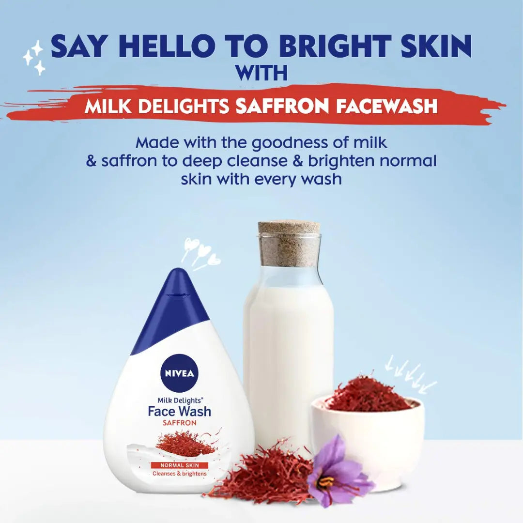 NIVEA Milk Delights Face Wash Precious Saffron For Normal Skin 100ml, 100 ml