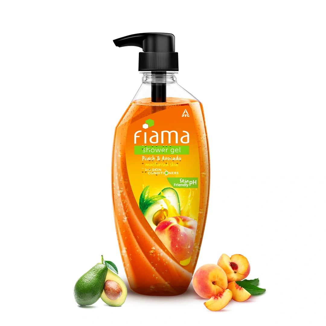 Fiama Shower Gel Peach & Avocado, Body Wash With Skin Conditioners For Soft Moisturised Skin, 500ml Pump