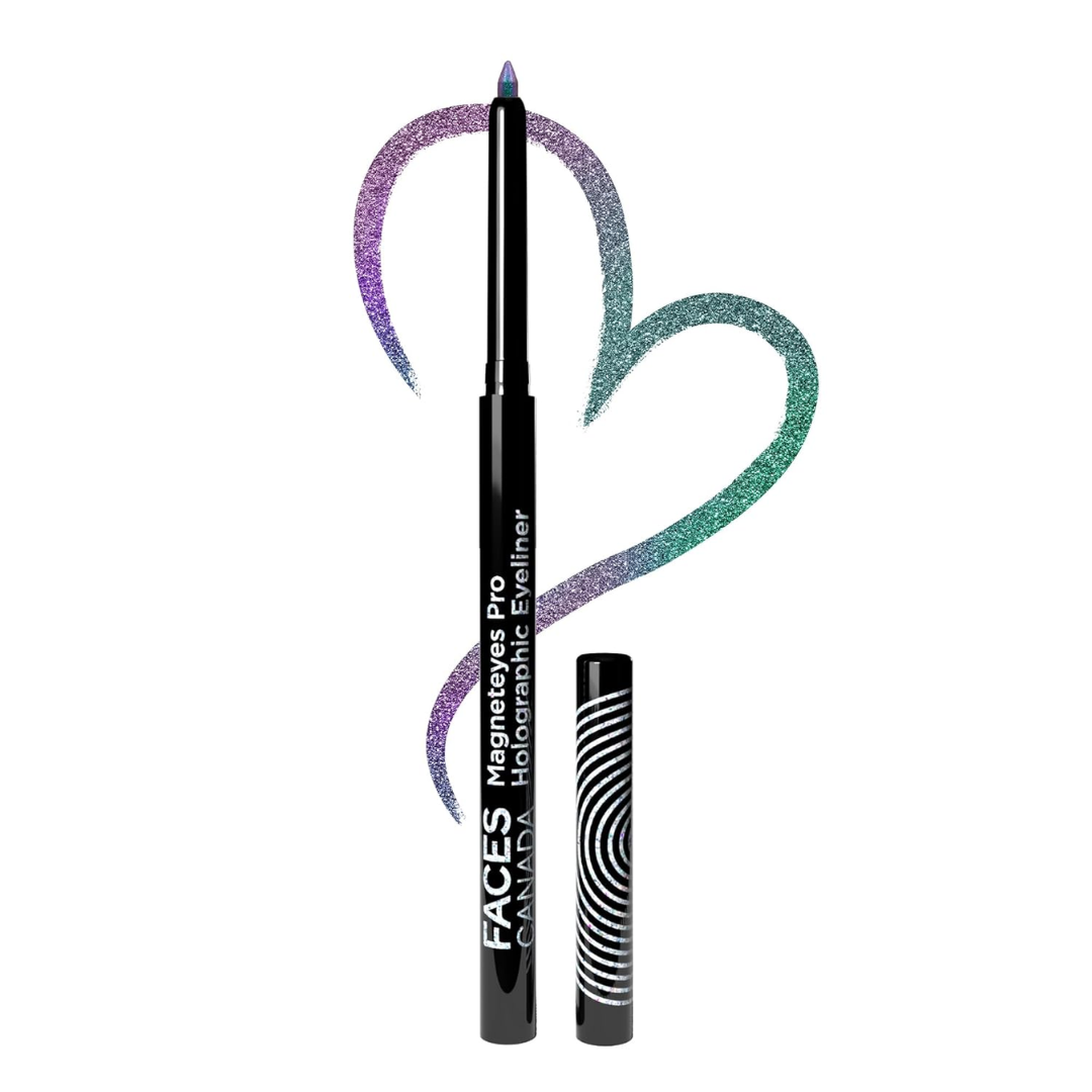 FACES CANADA Magneteyes Pro Holographic Eyeliner - Peacock Dance 02, 0.25g | Multichrome/Duochrome Eyeliner | Metallic & Shimmer Finish | Longlasting | Waterproof & Smudgeproof