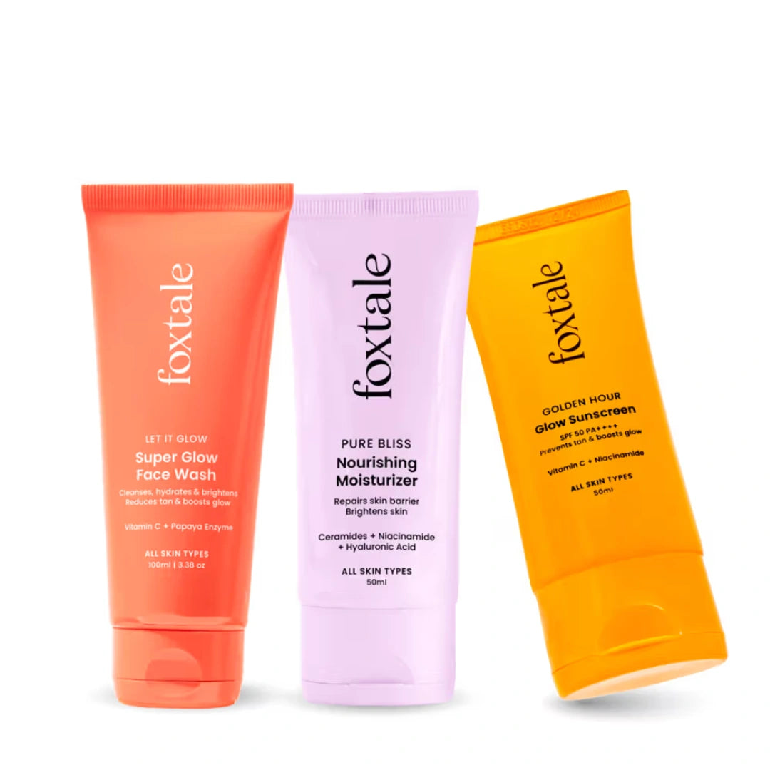 Foxtale Hydra-Glow Trio – Bright, Hydrated & Sun-Protected Skin