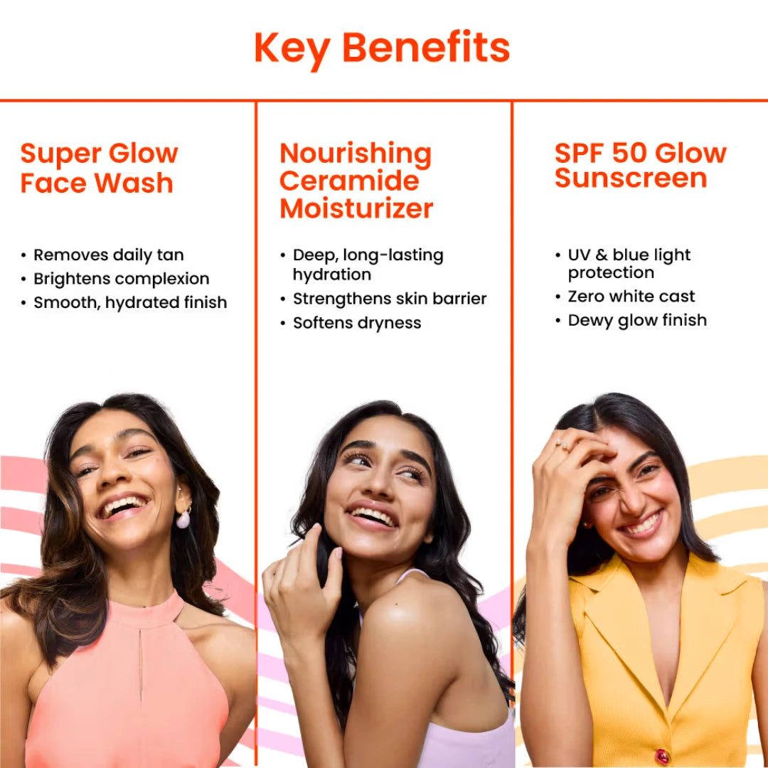 Foxtale Hydra-Glow Trio – Bright, Hydrated & Sun-Protected Skin