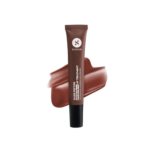 SUGAR Cosmetics Glide Peptide SPF50 PA+++ Lip Treatment | Infused Hyaluronic Acid, Ceramides & Vitamin E | Tinted Lip Balm |