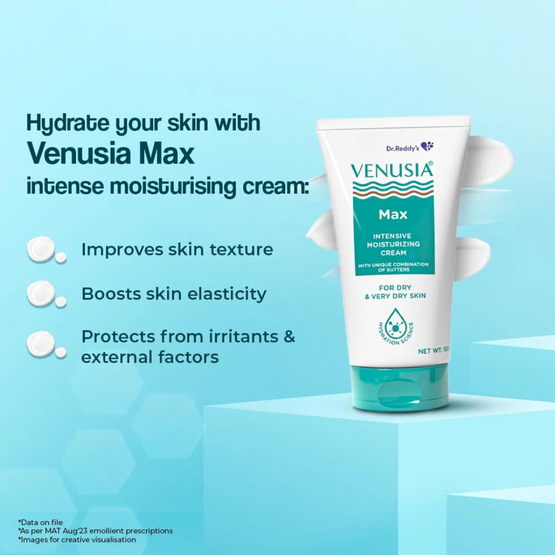 Venusia Max Intensive Moisturizing Cream For Dry Skin To Very Dry Skin (150g)