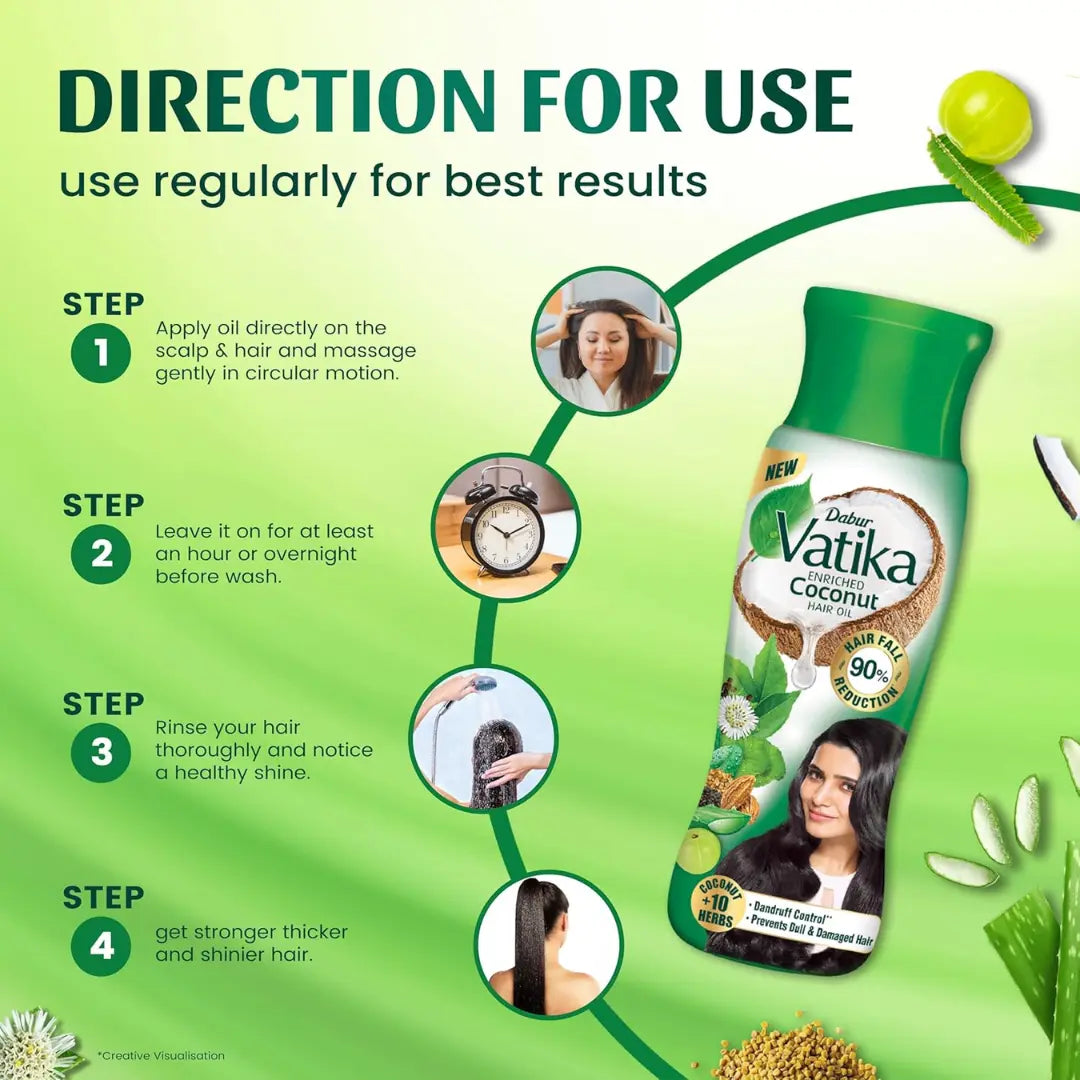 Dabur Vatika Enriched Coconut Hair Oil  (300ml)