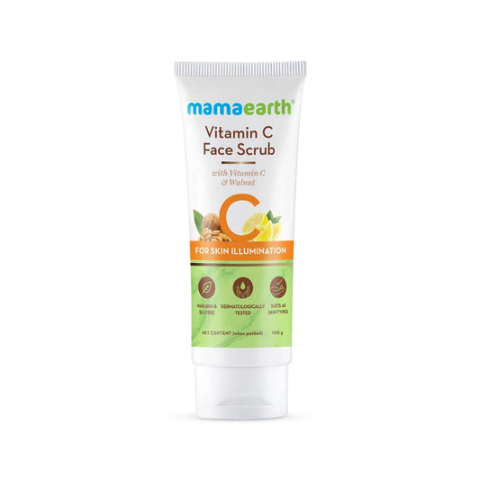 Mamaearth Vitamin C Face Scrub for Glowing Skin, With Vitamin C and Walnut For Skin Illumination (100g)