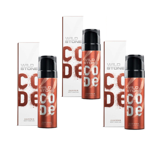Wild Stone Code Copper No Gas Body Perfume Spray -120ml (Pack of 3)