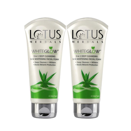 Lotus Herbals 3 in 1 Deep Cleansing Skin Whitening Facial Foam, 50g (Pack of 2)