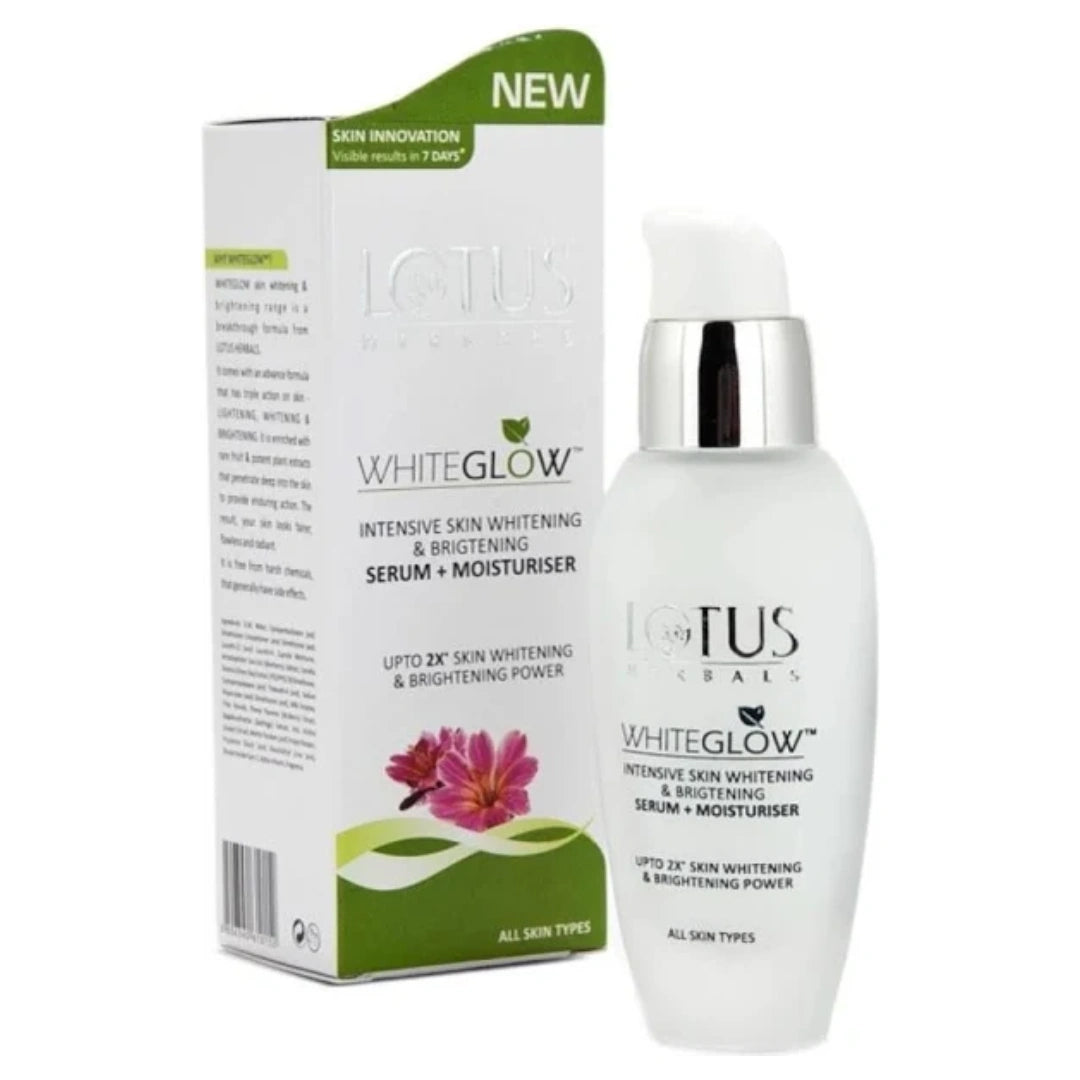 Lotus Herbals Whiteglow Intensive Skin Serum + Moisturiser | Nourishes & Moisturises Skin | For All Skin Types | 30ml