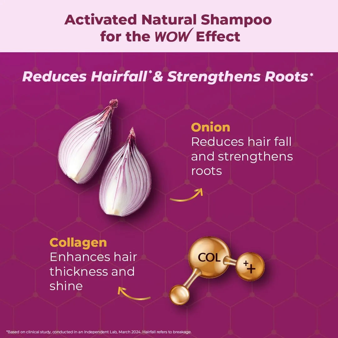 WOW Skin Science Onion & Collagen Anti-Hairfall Shampoo (400ml)