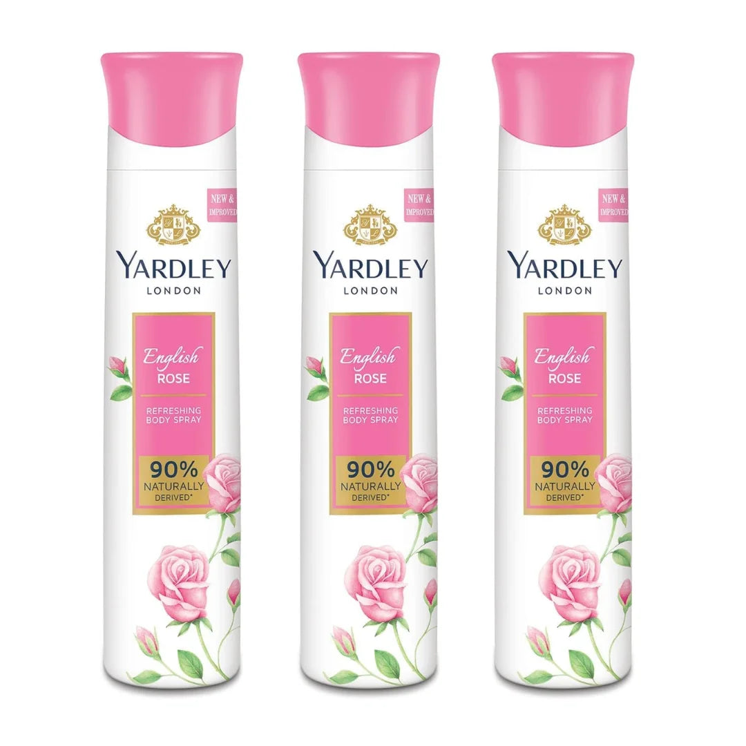 Yardley London pink english rose deo PACK OF 3 Deodorant Spray - For Women (450 ml)