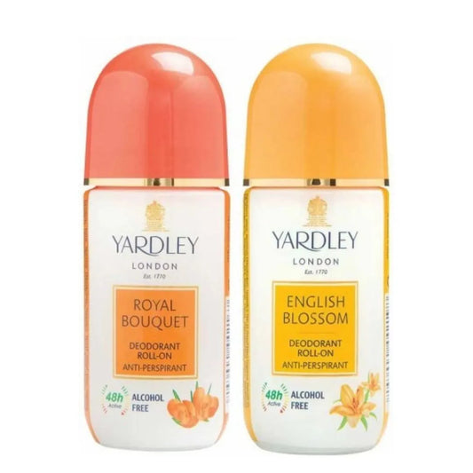 Yardley London 1 Royal Bouquet and 1 English Blossom Deodorant Roll-on - For Men & Women(Pack of 2) Deodorant Roll-on - For Men & Women (100 ml, Pack of 2)