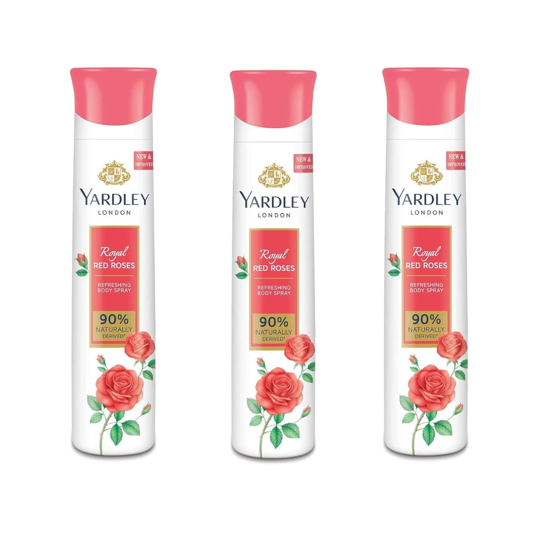 Yardley London Women Royal Red Rose Deodorant Spray for Women 150ml (Pack of 3)