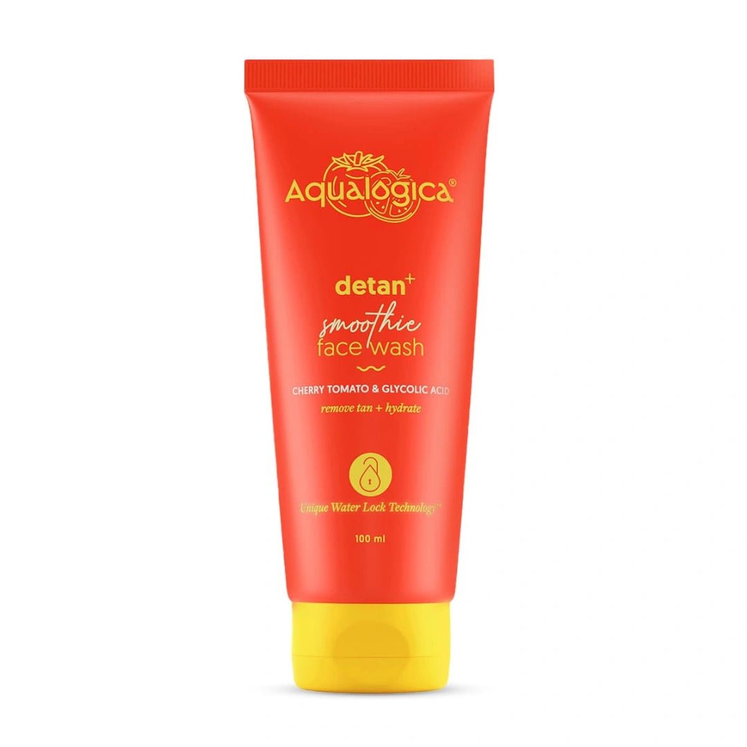 Aqualogica Detan+ Smoothie Face Wash with Glycolic Acid & Cherry Tomato for Men & Women (100ml) - Deals999