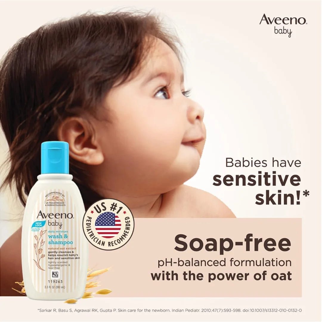 Aveeno Baby Daily Moisture Wash & Shampoo (100ml) - Deals999