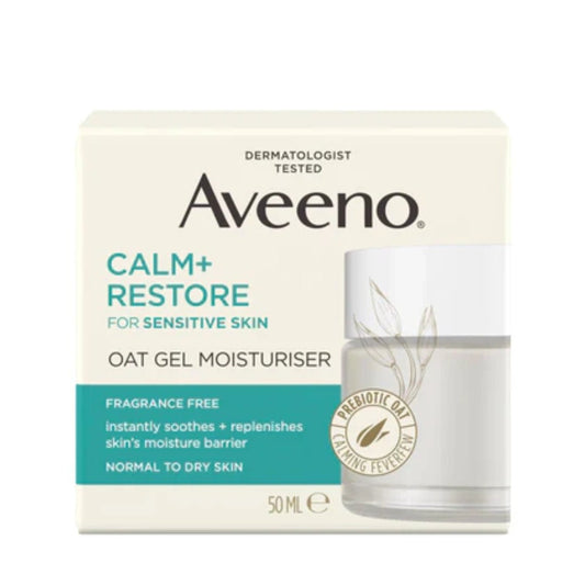 Aveeno Calm + Restore Oat Gel Facial Moisturizer for Sensitive Skin (50ml) - Deals999