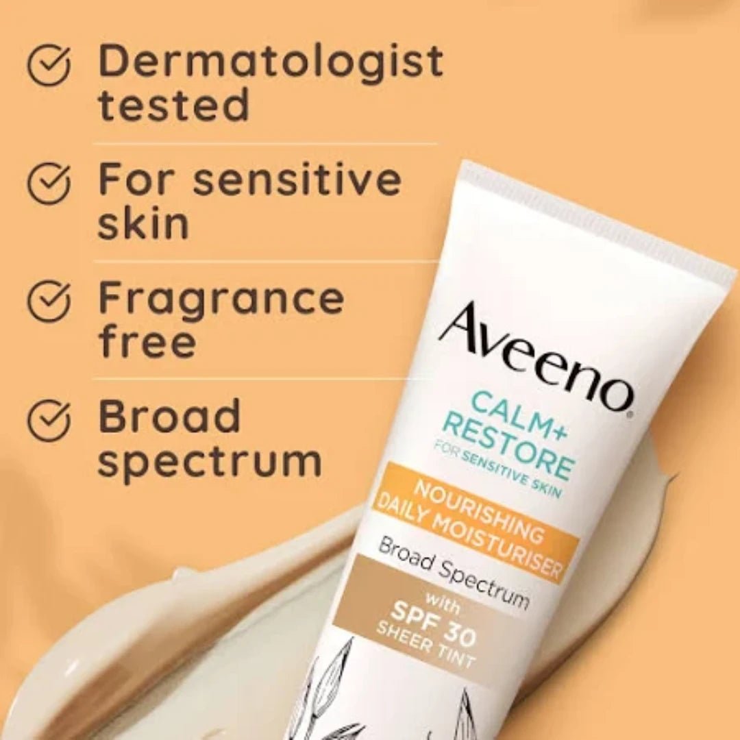 Aveeno Calm + Restore Tinted Moisturizer Sunscreen SPF30 Dry Sensitive Skin (50ml) - Deals999