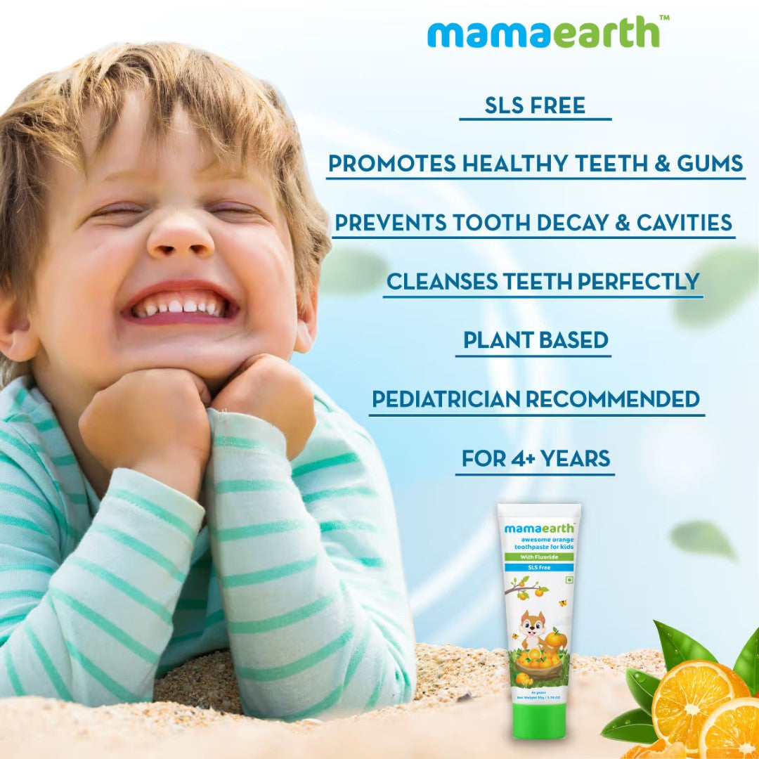 Mamaearth Awesome Orange Toothpaste For Kids (50gm)