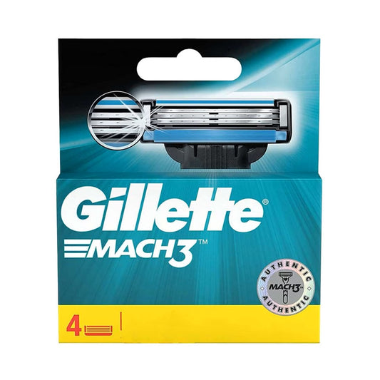 Gillette Mach 3 Bladed Shaving Cartridges Razor (4Pcs)