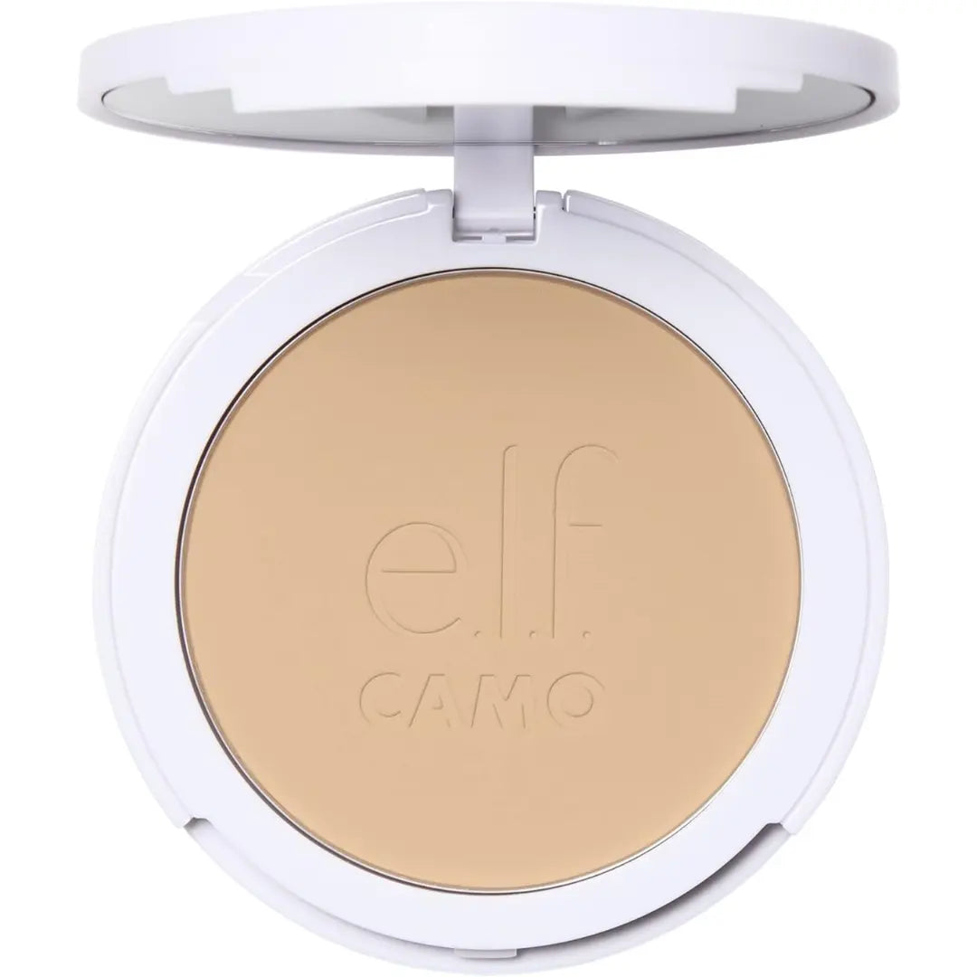 e.l.f. Camo Powder Foundation, Lightweight, Primer-Infused Buildable & Long-Lasting Medium-to-Full Coverage Foundation