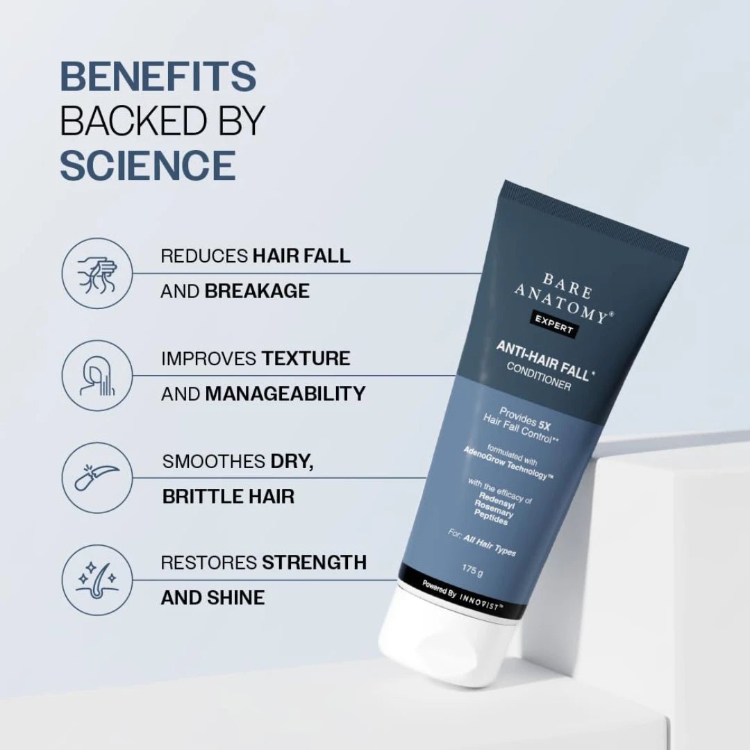 Bare Anatomy Anti - Hair Fall Conditioner for Hair Fall with Redensyl, Rosemary & Peptides (175ml) - Deals999