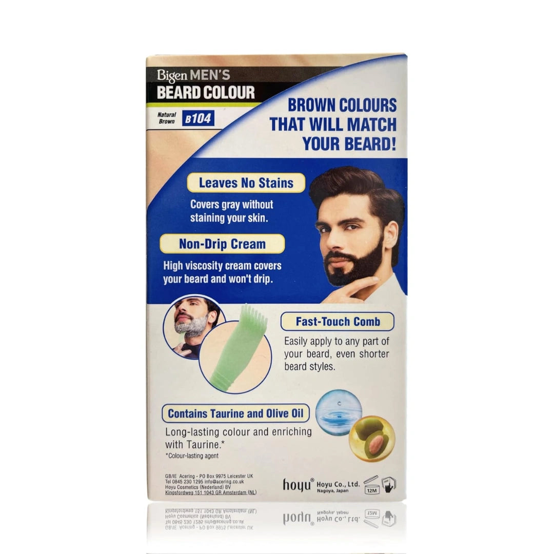 Bigen Men's Beard Color Natural Brown (B104) 20gm+20gm=40gm