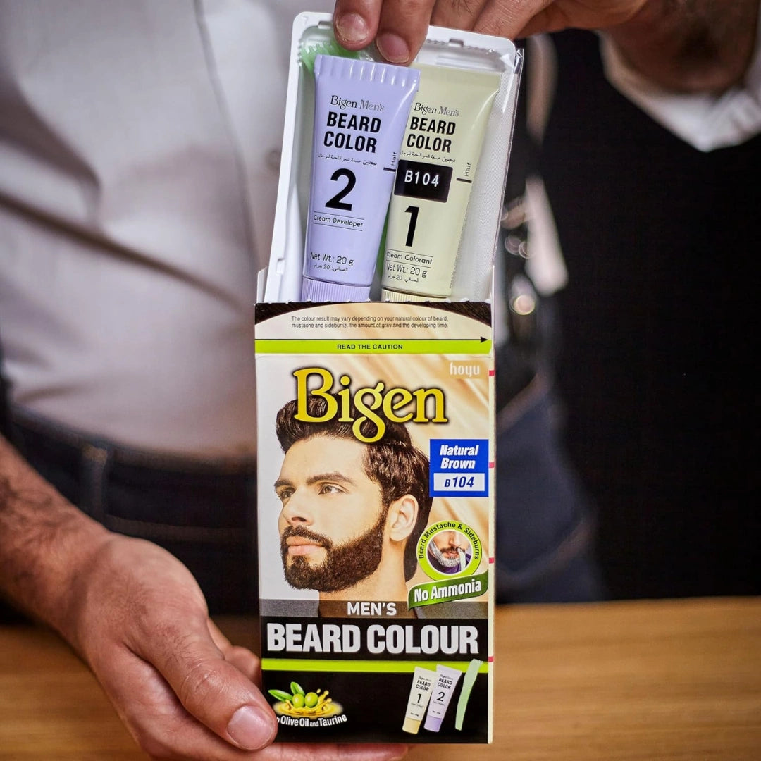 Bigen Men's Beard Color Natural Brown (B104) 20gm+20gm=40gm