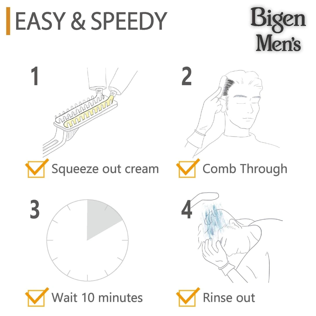 Bigen Men's Speedy Color, Hair Color, 80g - Natural Black 101 (Pack of 1)