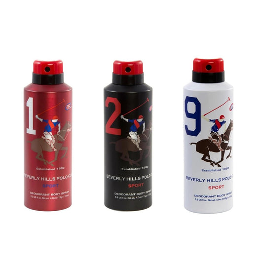 Beverly Hills Polo Club No.1, No.2 and No. 9 Body deodorant for men - Deals999