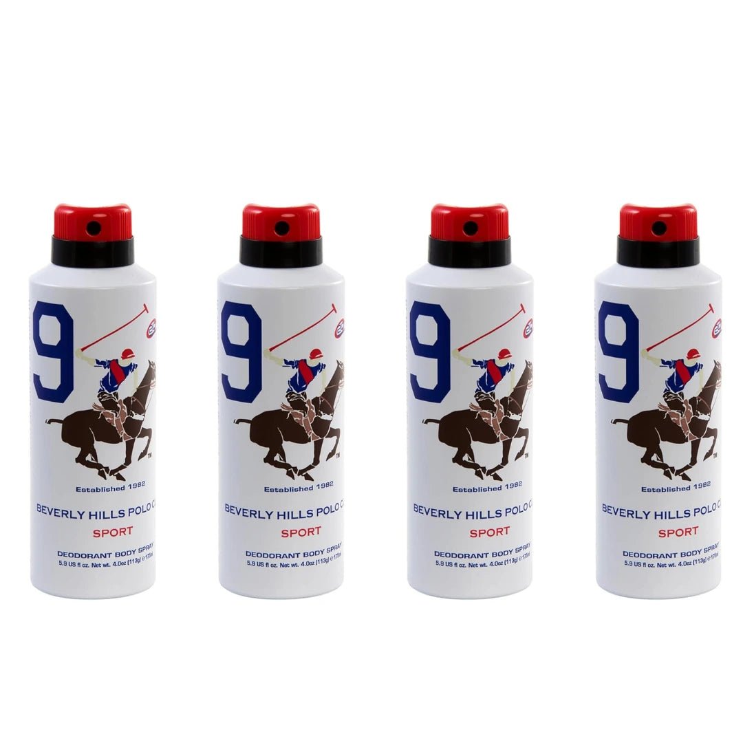 Beverly Hills Polo Club No.9 deodorant for men 175ml pack of 4 - Deals999