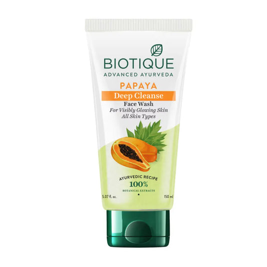 Biotique Bio Papaya Visibly Glowing Skin Face Wash For All Skin Types, 150ml