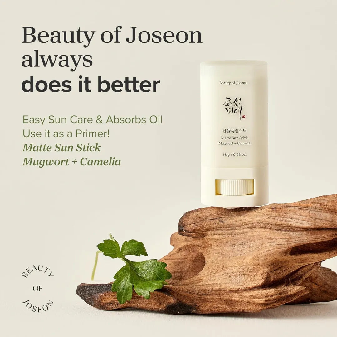 Beauty of Joseon] Matte Sun Stick: Mugwort + Camellia  – SPF 50 PA++++, Korean Sunscreen Stick (18g)