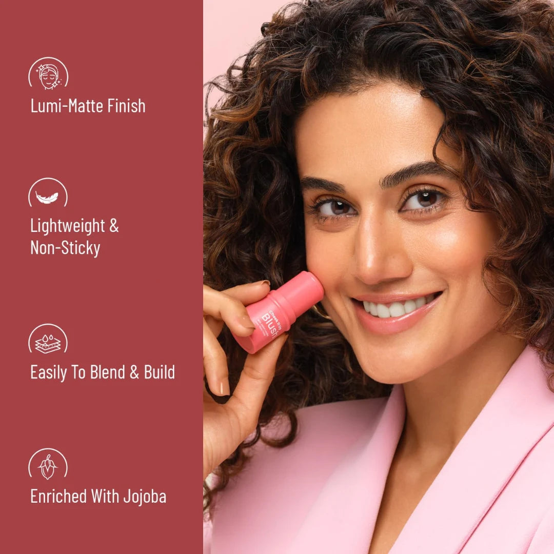Swiss Beauty Cheek It Up Blush for Cheeks|Lumi-Matte Finish | Lightweight | Easily Blendable | With Jojoba Oil | Shade- High on Pink, 8g