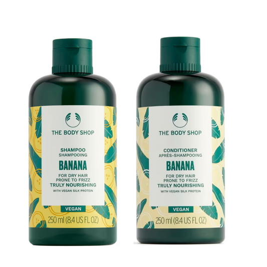 The Body Shop Banana Shampoo and Conditioner Set, 250ml + 250ml (Pack of 2)