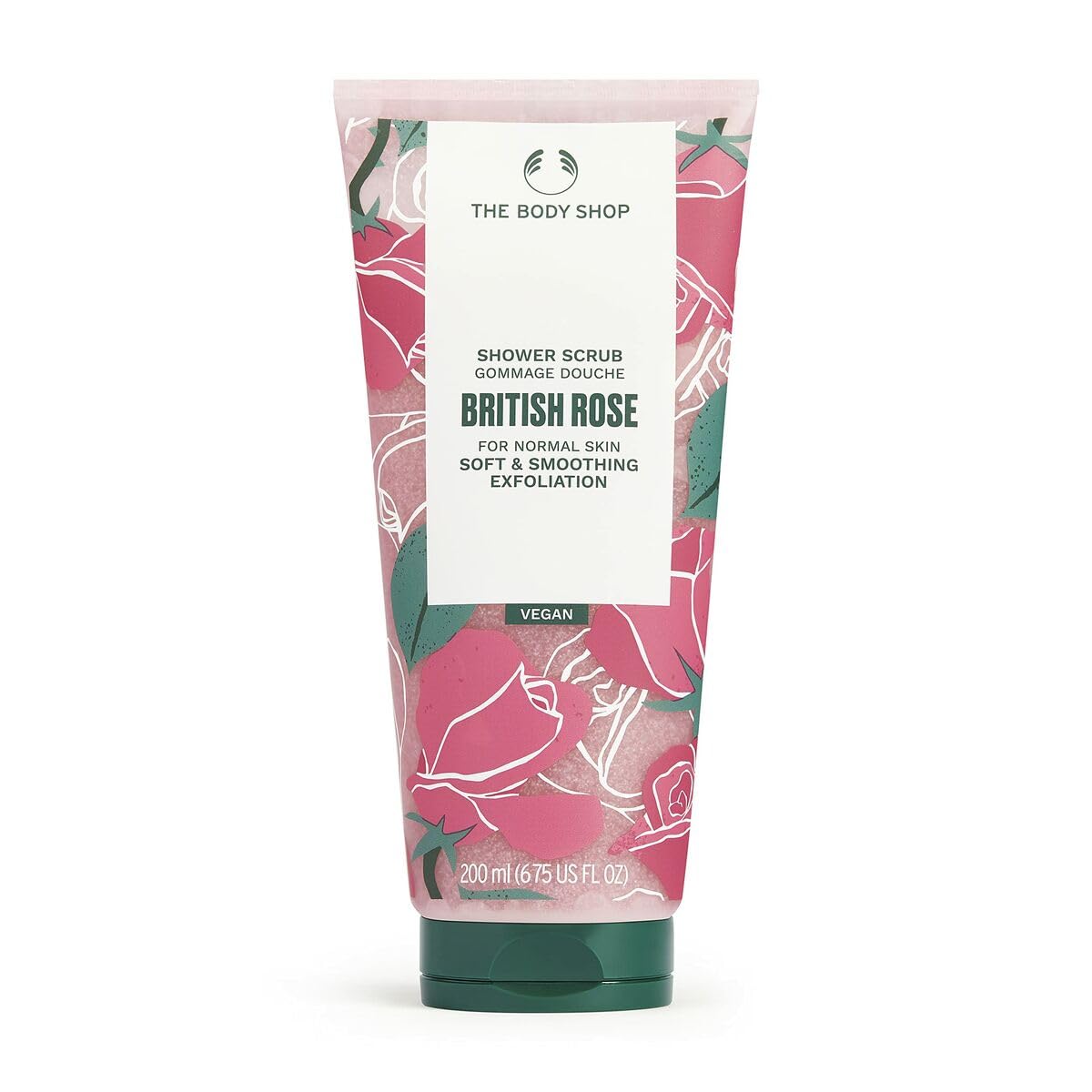 The Body Shop British Rose Shower Scrub - Soft & Smooth Exfoliation For Normal Skin