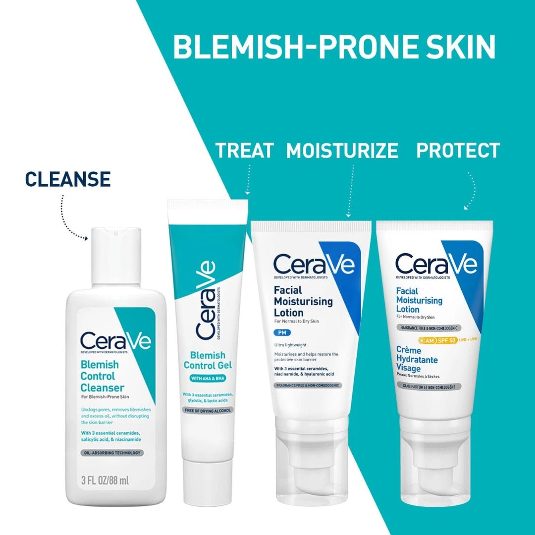 CeraVe Blemish Control Cleanser with 2% Salicylic Acid & Niacinamide for Acne Prone Skin, Controls Acne & Spots, Unclog Pores & Reduces Blemishes, 88ml - Deals999