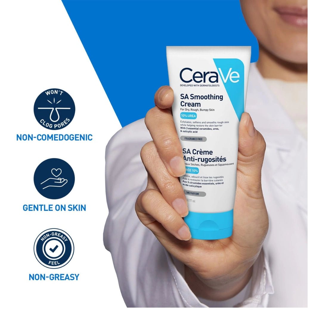CeraVe CeraVe SA Smoothing Cream | Exfoliating and Skin Smoothing Cream for Rough, Dry & Bumpy Skin with Salicylic Acid & Ceramides | Dermatologist Recommended, 177ml - Deals999