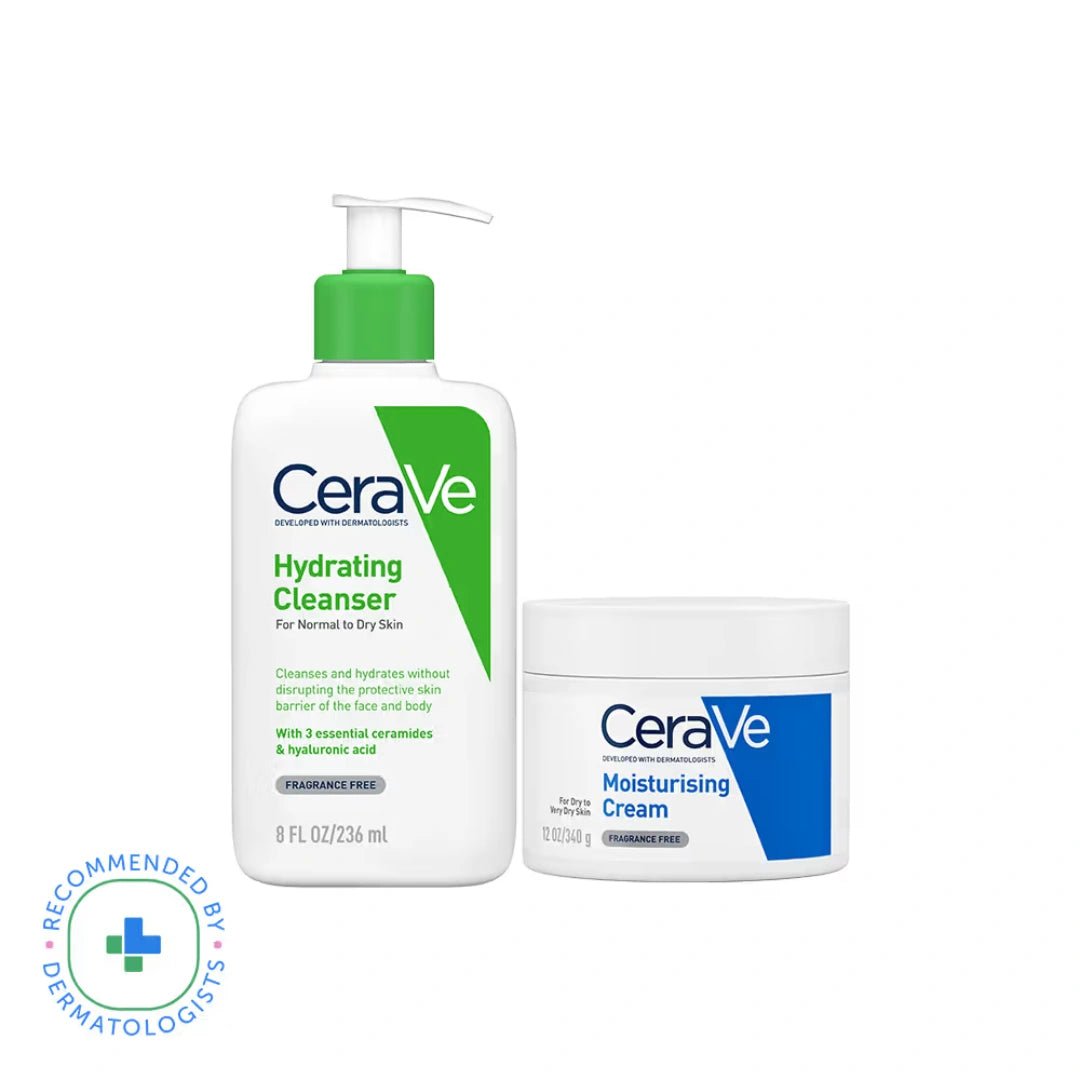 CeraVe Facewash & Moisturizer Combo with Ceramides - Daily Skincare Routine for Normal To Dry Skin (2 pcs) - Deals999