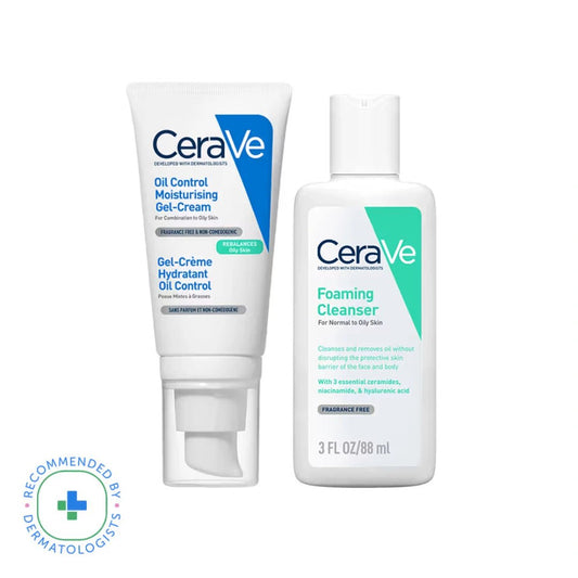 CeraVe Oil Control Gel Moisturizer & Foaming Face wash, Skincare Combo for Oily & Combination Skin - Deals999