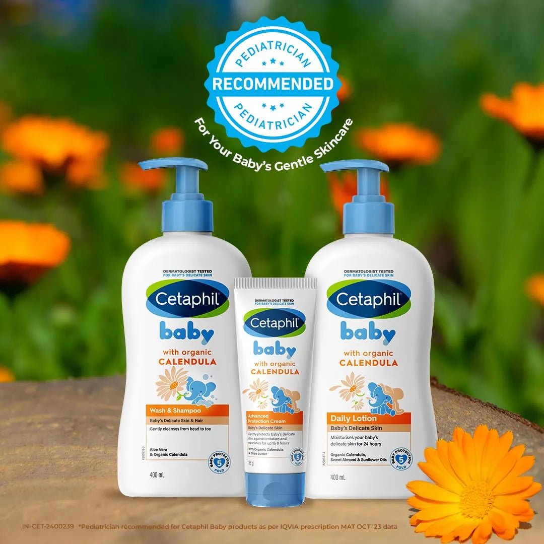 Cetaphil Baby Daily Lotion - 400ml and Cetaphil Baby Cream, Face & Body Moisturizing Cream - 85g | Advance Protection with Calendula - Deals999