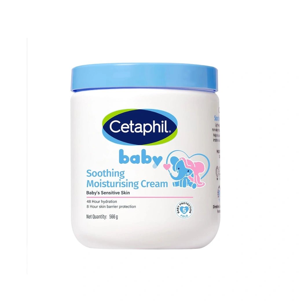Cetaphil Baby Soothing Moisturising Cream 566 g for Newborns & Babies | 48H Hydration & 8H Skin Barrier Protection | With Glycerin, Sunflower Seed Oil & Sweet Almond Oil | Gentle Face & Body Moisturiser - Deals999