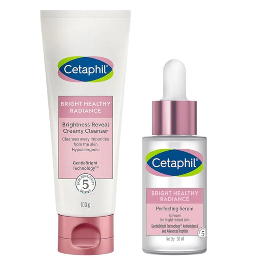 Cetaphil Bright Healthy Radiance Brightening Glow Serum30ml & Brightness Reveal Creamy Cleanser 100g - Deals999