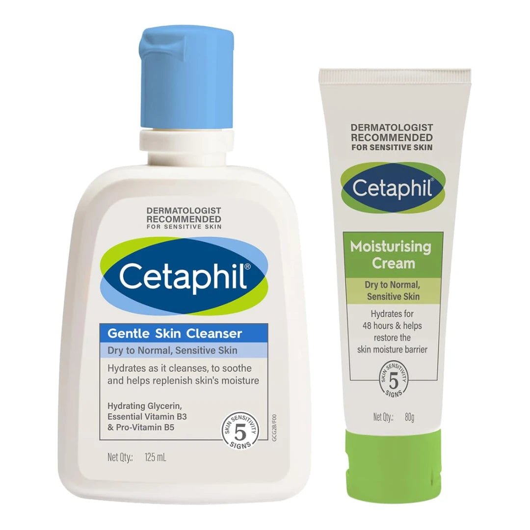 Cetaphil Gentle Skin Cleanser 125 Ml & Moisturising Cream 80Gm - Deals999