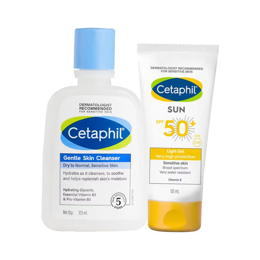 Cetaphil Gentle Skin Cleanser & Sun SPF 50 Light Gel Combo - Deals999